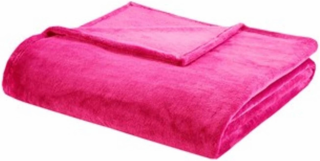 Intelligent Design Microlight Plush Luxury, Oversized Throw Blanket, Premium All Season Cover for Bed, Couch, Twin/Twin XL, Pink