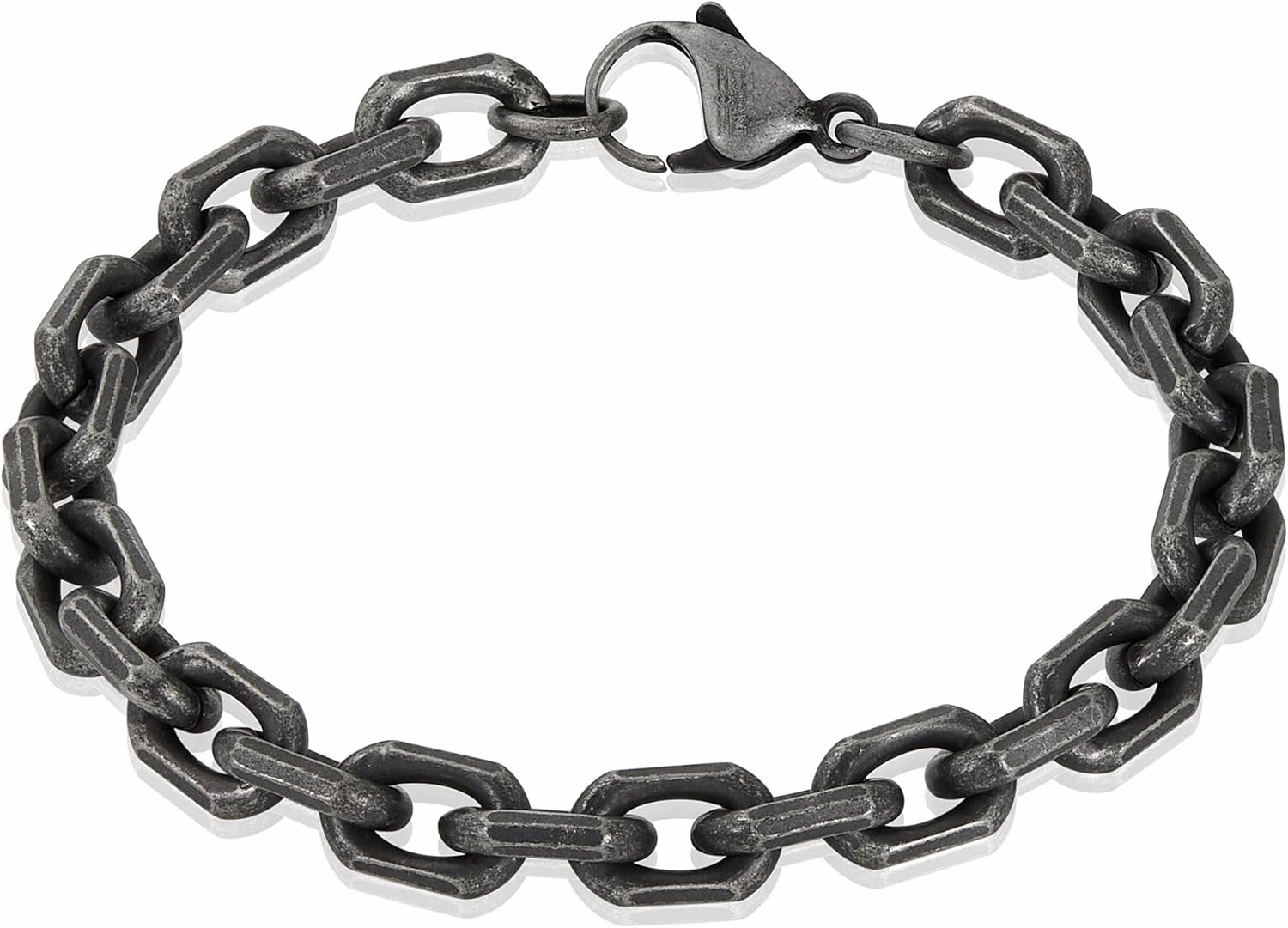 Invicta Bracelet for Men, Stainless Steel Chain Jewelry, Beveled Edge Rectangular, 8.5mm, 8.75"