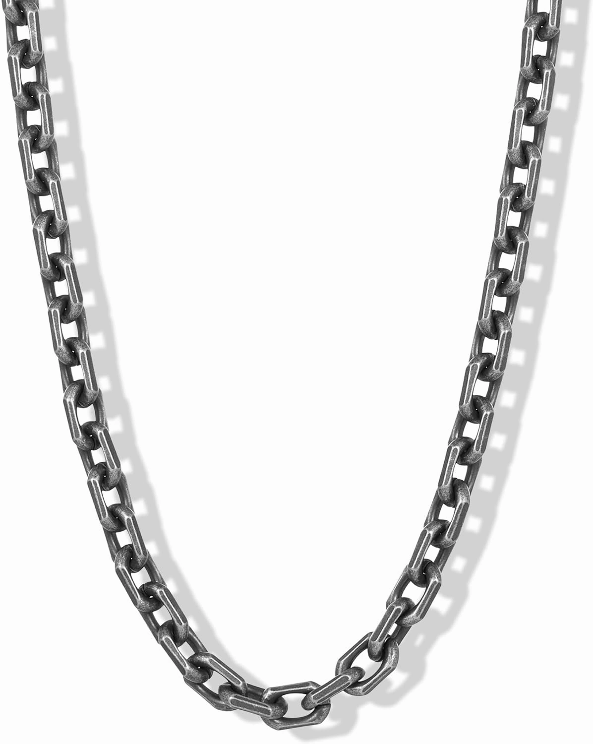 Invicta Jewelry Men's Beveled Edge Rectangular Link Chain Necklace (8.5mm) - 24"
