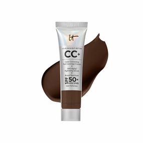 IT Cosmetics CC  Cream Travel - Full-Coverage Foundation With SPF 50, Color Corrector & Anti-Aging Serum, Formulated With Niacinamide & Hyaluronic Acid, Natural Finish, For All Skin Types, 0.4 fl oz