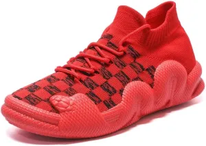 Jakcuz Sock Fashion Sneakers for Women Non-Slip Casual Sport Athletic Tennis Slip on Walking Shoes Plus Size