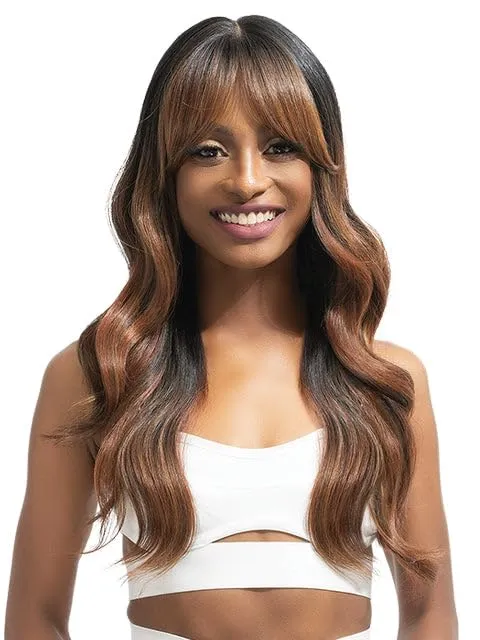 Janet Collection MELT HD VEIL BANG 360 LACE 13X6 FUJU WIG (DR TIRAMISU)