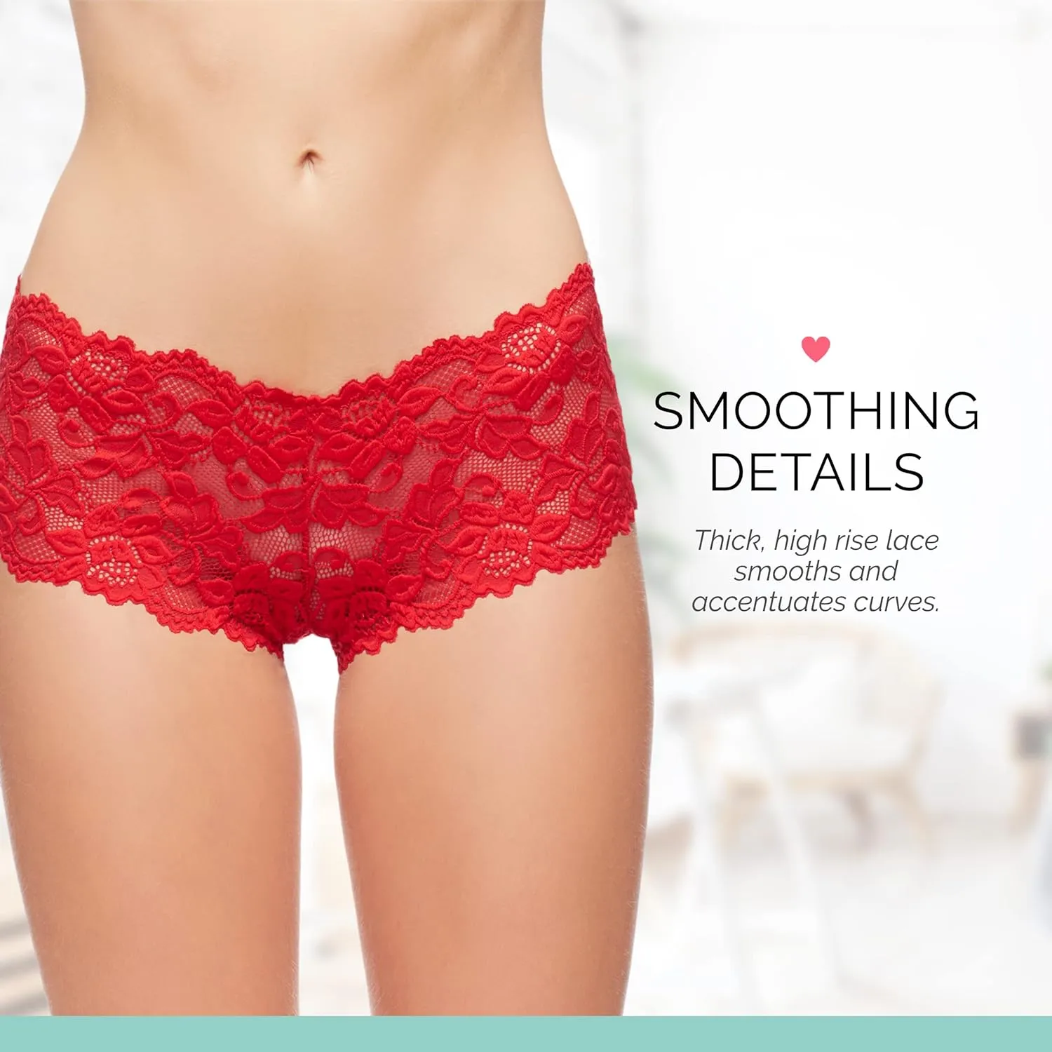 JENNY JEN Zoe 3-Pack Lace Hipster Underwear for Women, Cheeky Stretch Bikini Panties Set