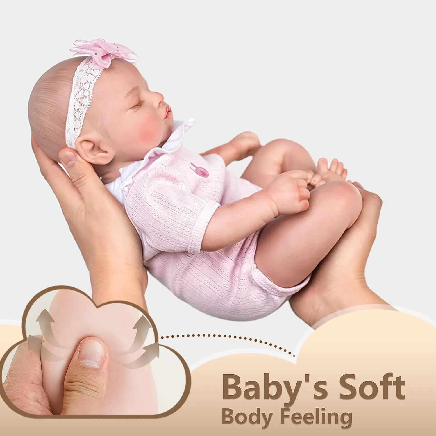 Jirachi Lifelike Reborn Baby Dolls, 18-Inch Sleeping Real Life Soft Cloth Body Neweborn Baby Girl, Realistic Reborn Babies with Feeding Set for Kids Age 3 