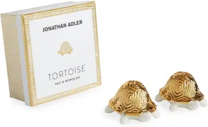 Jonathan Adler Tortoise Salt and Pepper Shaker, One Size, White and Gold