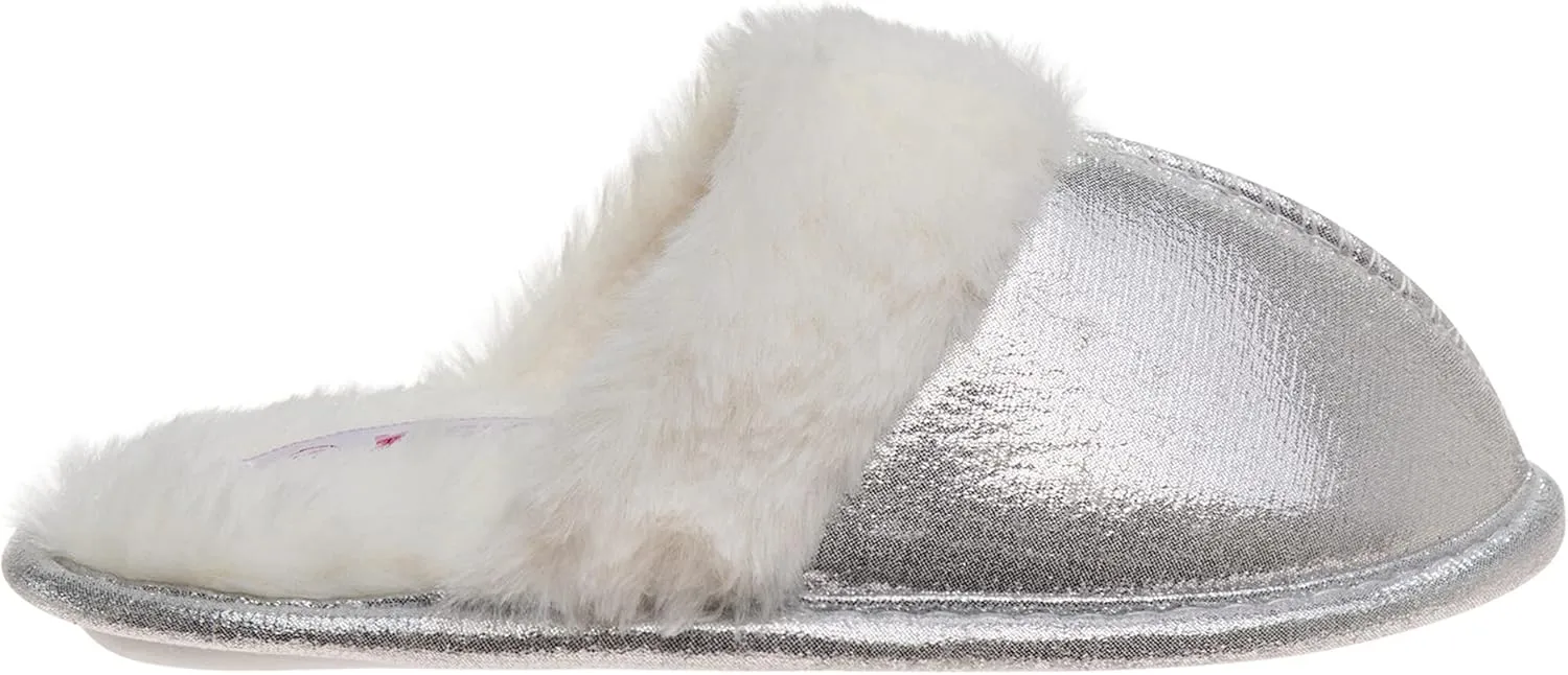 Josmo Girl's Comfort Non-Slip Memory Foam Faux Fur Slide House Slippers (Toddler/Little Kid)