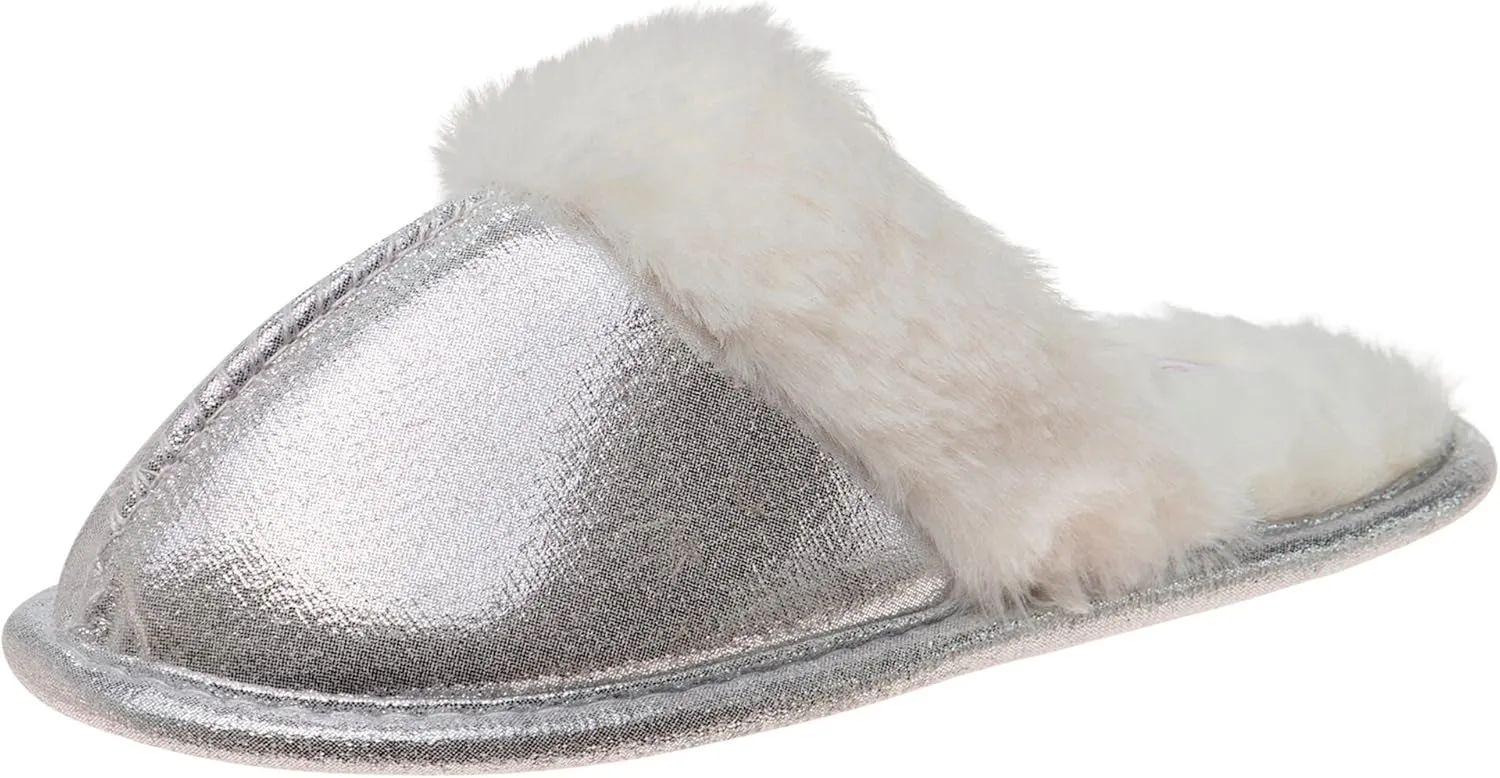Josmo Girl's Comfort Non-Slip Memory Foam Faux Fur Slide House Slippers (Toddler/Little Kid)