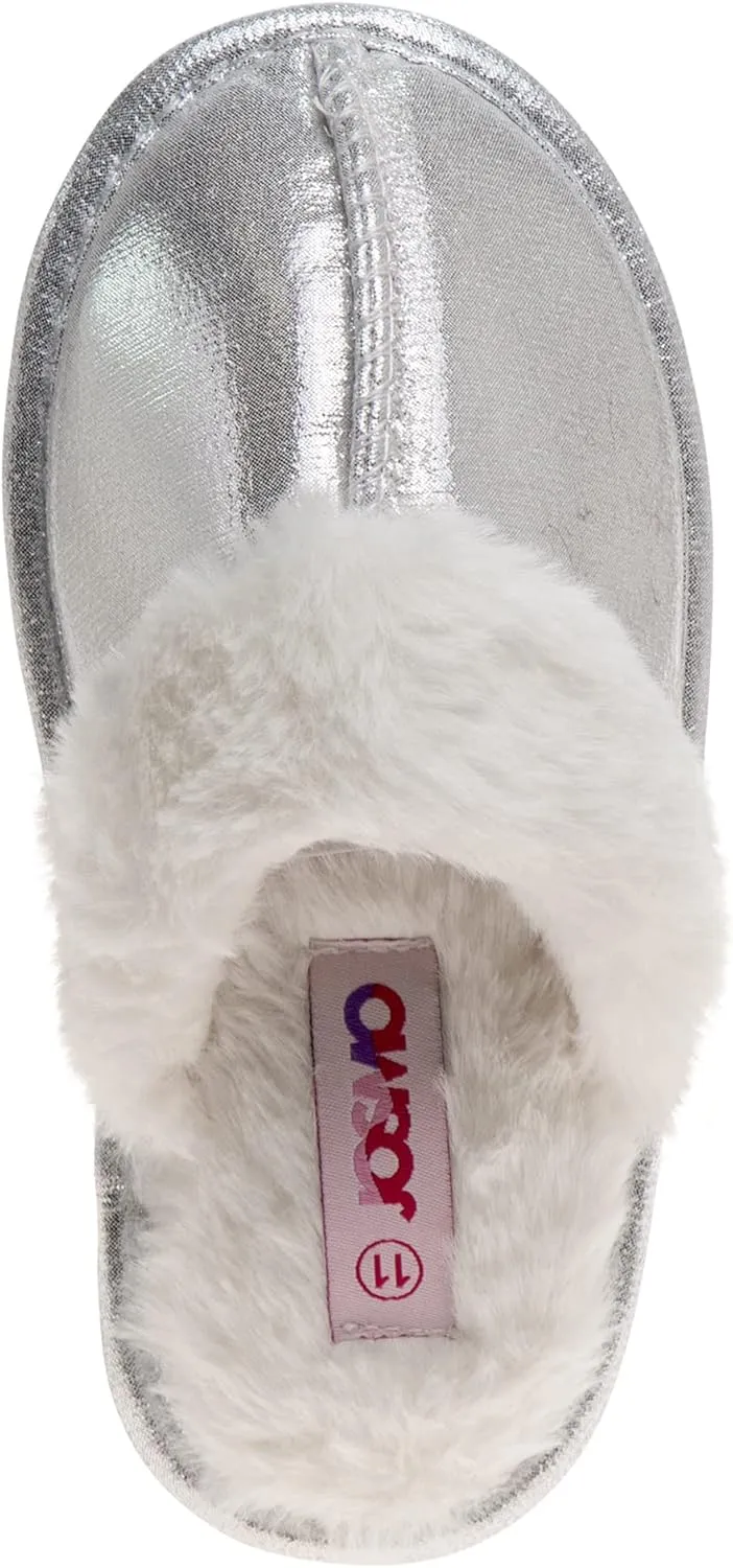 Josmo Girl's Comfort Non-Slip Memory Foam Faux Fur Slide House Slippers (Toddler/Little Kid)