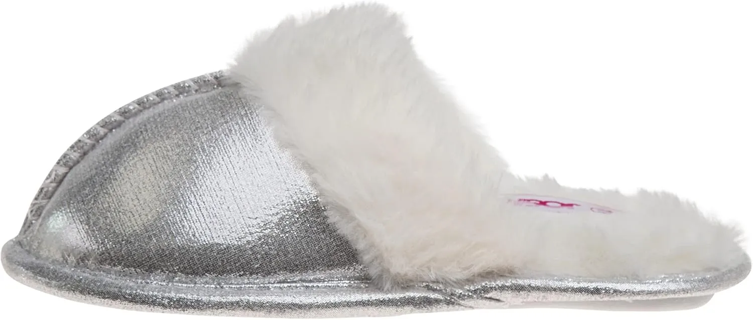 Josmo Girl's Comfort Non-Slip Memory Foam Faux Fur Slide House Slippers (Toddler/Little Kid)
