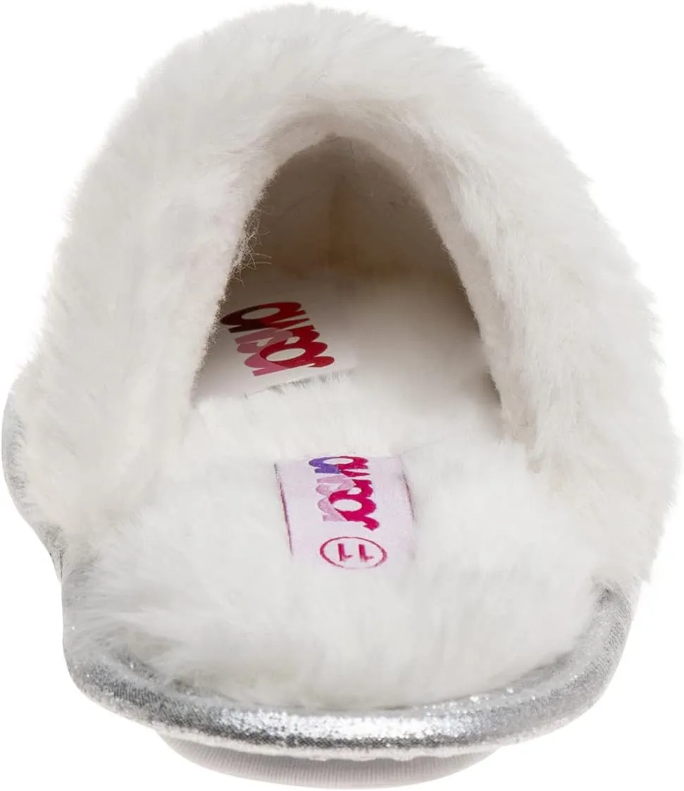 Josmo Girl's Comfort Non-Slip Memory Foam Faux Fur Slide House Slippers (Toddler/Little Kid)