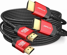 JSAUX HDMI Cables 2.1 10FT 2-Pack 48Gbps 8K@60Hz 4K Ultra High Speed Cords(7680x4320, 4K@120Hz) eARC HDR10 HDCP 2.2 & 2.3 3D, Compatible for PS5/PS4/X-Box/Roku TV/HDTV/Blu-ray/LG