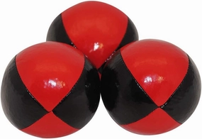 Juggling Balls Professional Style Set of 3 - How to Juggle Kit with Bean Bags for Juggling for Beginners with Vibrant Colors, Great Feel, Ultra Durable (Black/Red)