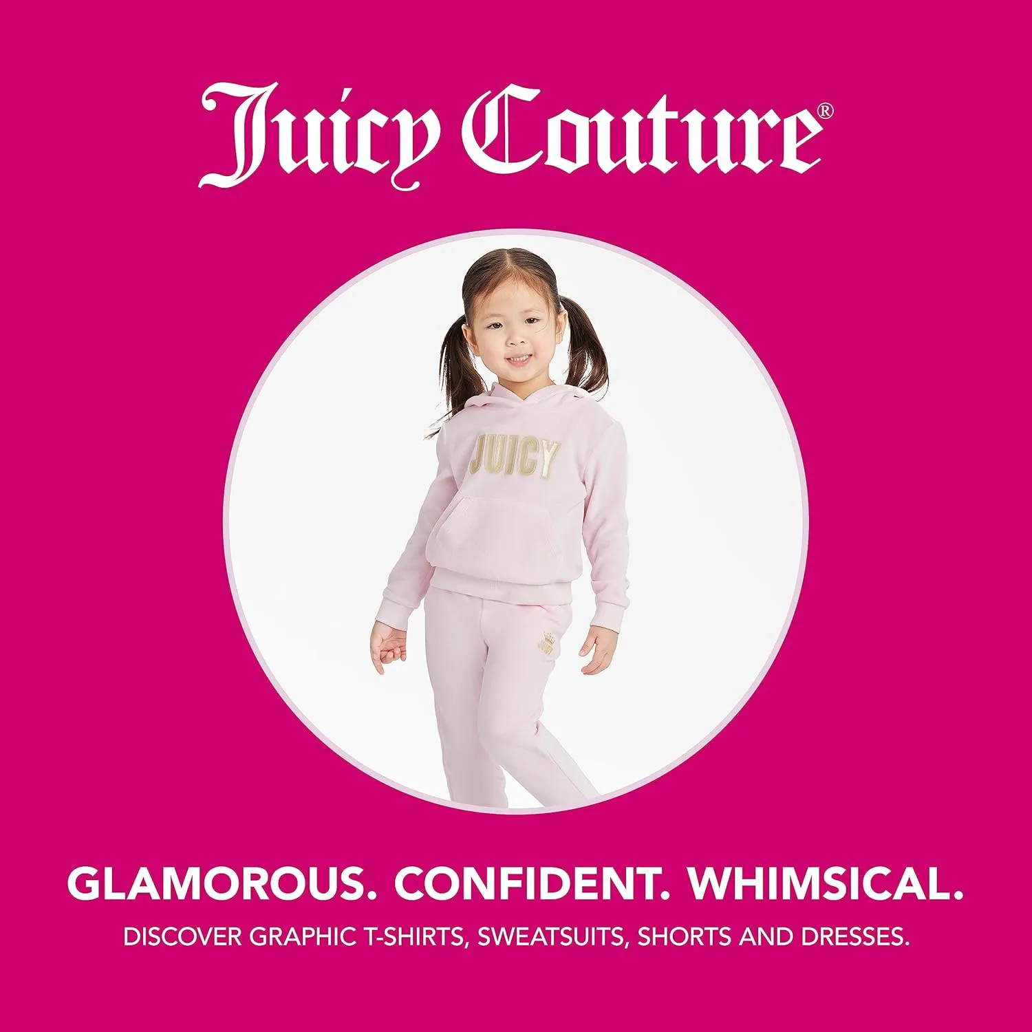 Juicy Couture Girls' Leggings, Full Length Pull-on Stretch Pants with Logo Design & Elastic Waistband