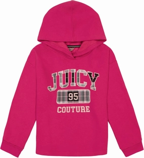 Juicy Couture Girls' Hooded Long Sleeve Fleece Sweatshirt, Full-Zip and Pullover Hoodie, Pockets & Ribbed Cuffs