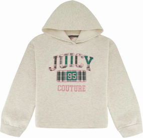 Juicy Couture Girls' Hooded Long Sleeve Fleece Sweatshirt, Full-Zip and Pullover Hoodie, Pockets & Ribbed Cuffs