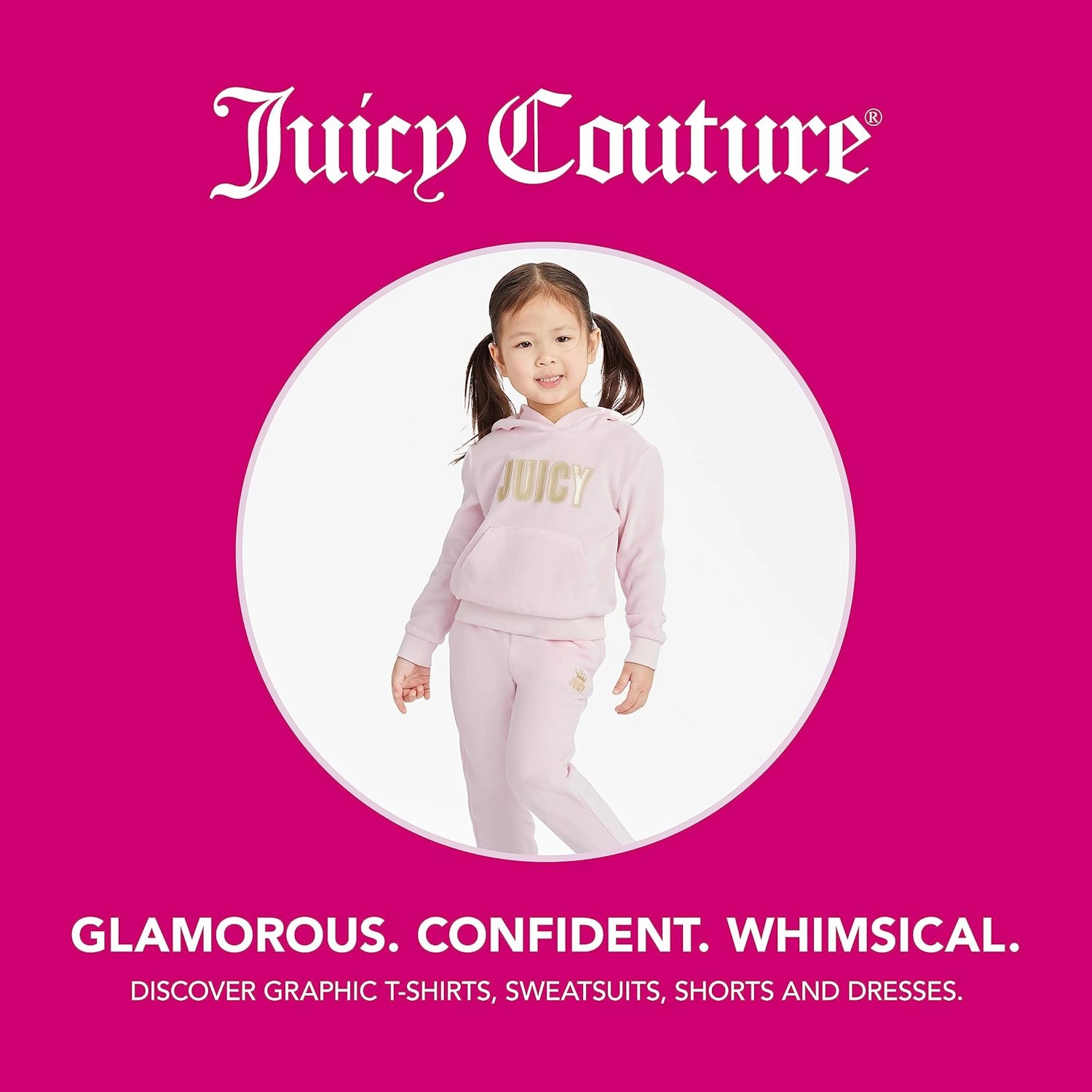 Juicy Couture Girls' Long Sleeve Plush Velour Full Zip Hoodie Sweatshirt with Front Pockets