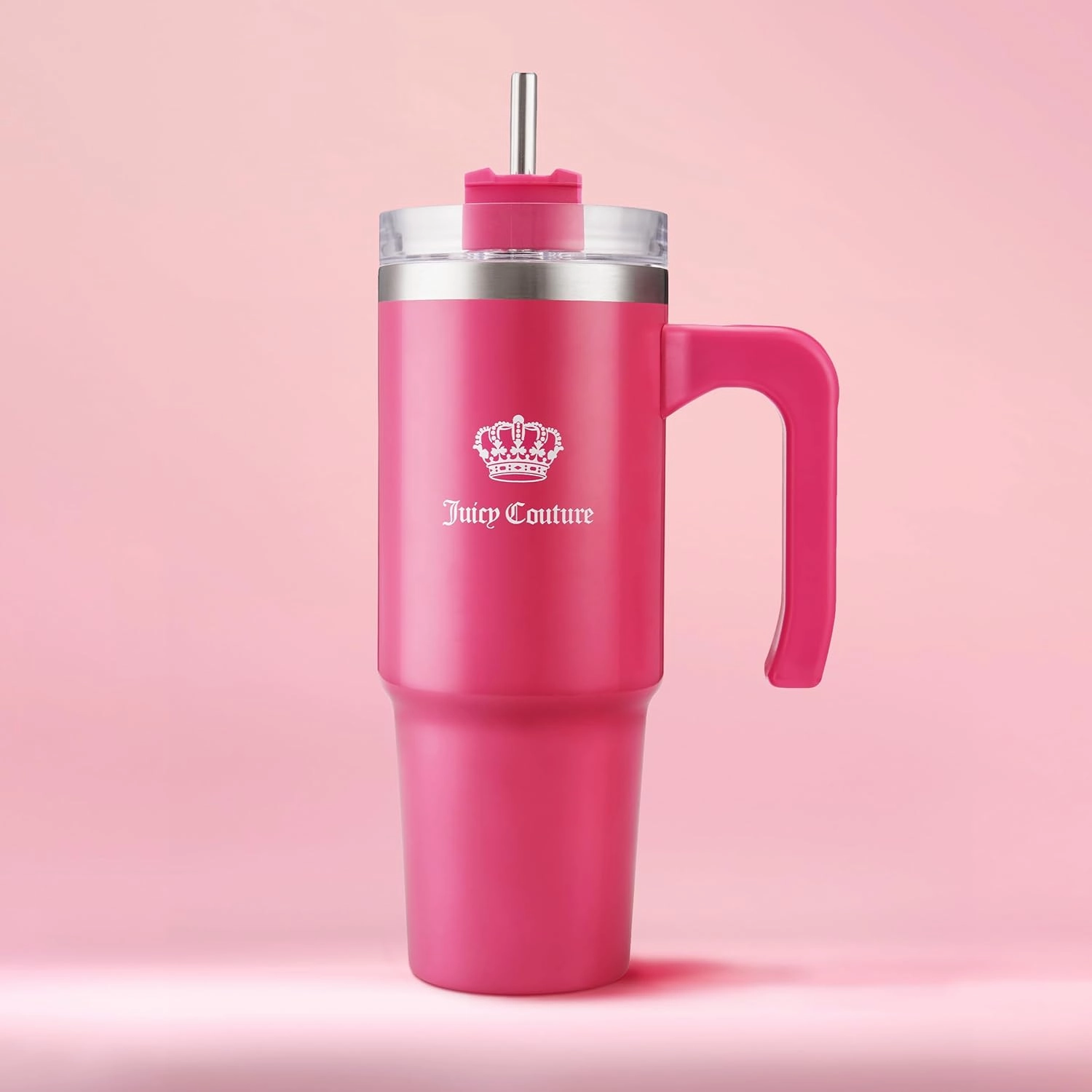 Juicy Couture Travel Style Fashion Water Bottle - Hot Pink - 31.5oz