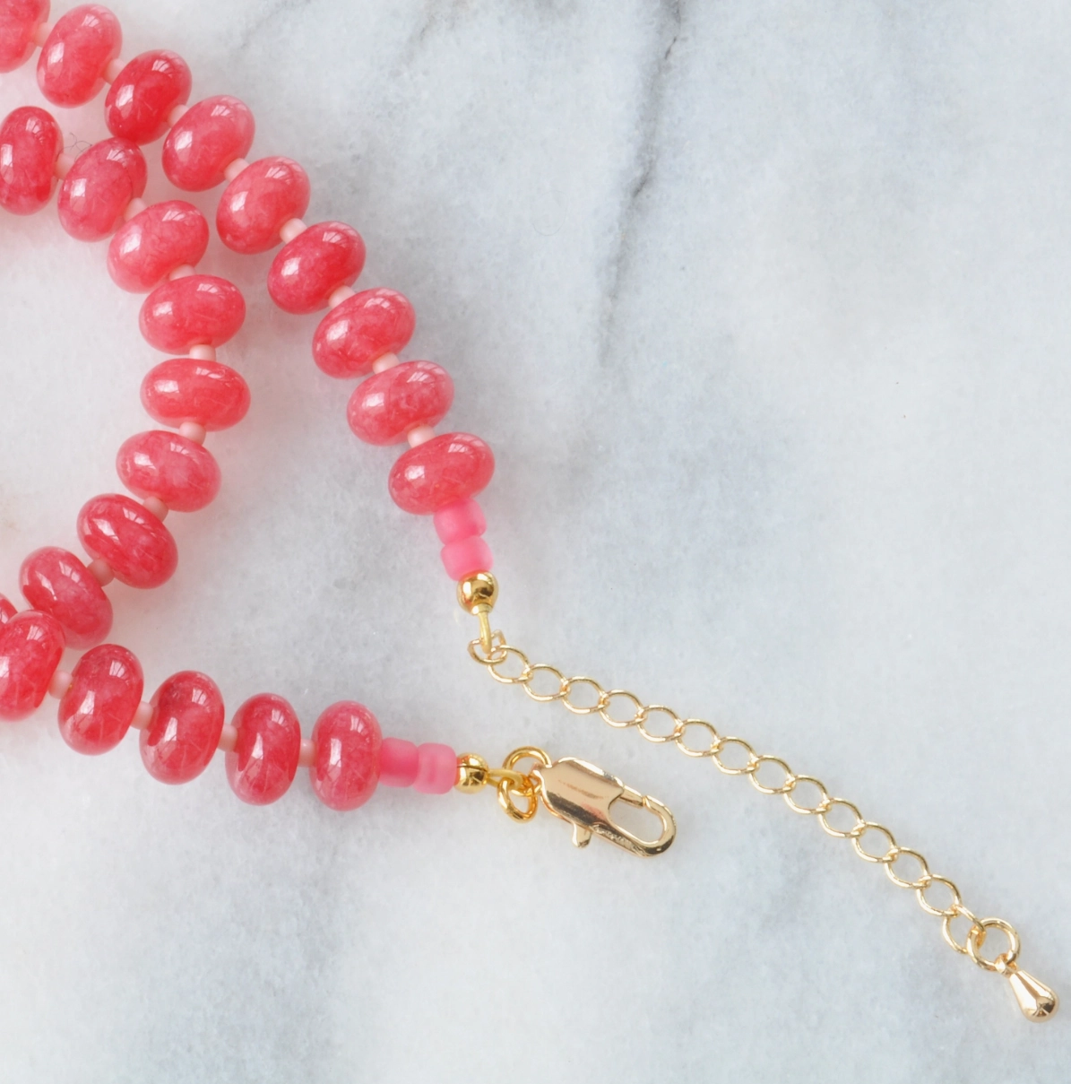Juicy Watermelon Jade Gemstone Choker Necklace