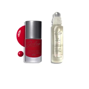 Julep Beauty Chill Out Cherry Gel Nail Polish   Just Roll With It Cuticle Oil | Glossy Red Manicure & Hydration Duo