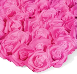 Juvale 100 Pack Hot Pink Artificial Flowers - 3 Inches, Fake Carnations for Wedding, Bridal Shower & Valentine's Day Decorations, Arts and Crafts - Wedding Decor Fake Flowers