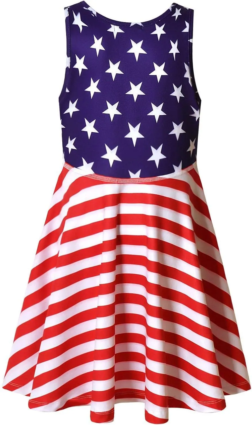 Jxstar Matching Girls & Doll Flower Dresses Sleeveless Summer 18" Dolls Clothes