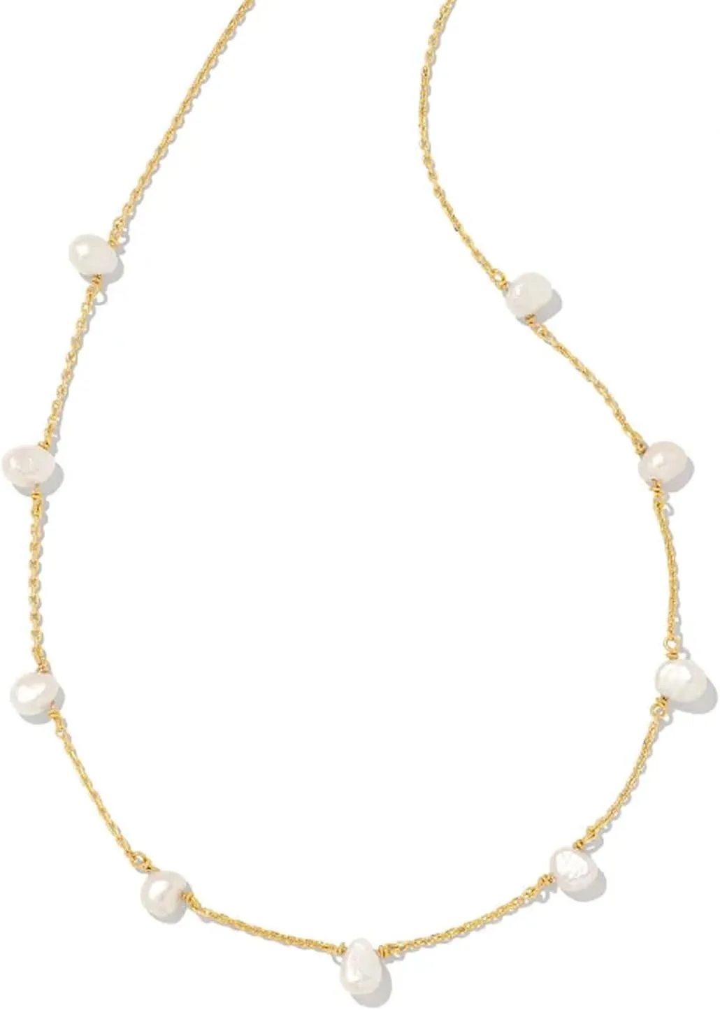 Kendra Scott Leighton 14k Gold-Plated Pearl Strand Necklace in White Pearl, Fashion Jewelry for Women