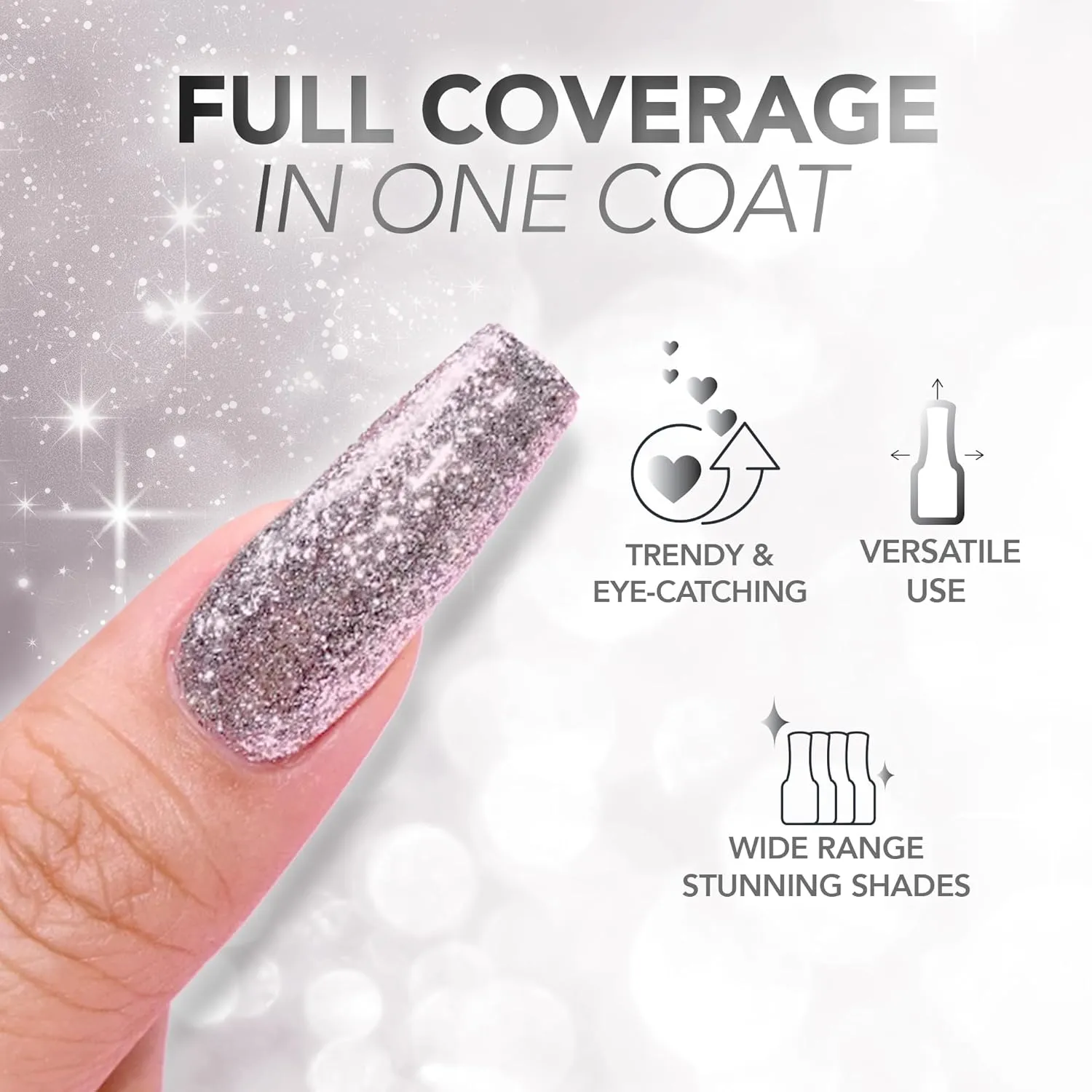 KIARA SKY Gel Polish PlatinumFX Reflective Glitter with sparkle foil effect 0.5 fl oz, Candy Apple (red)