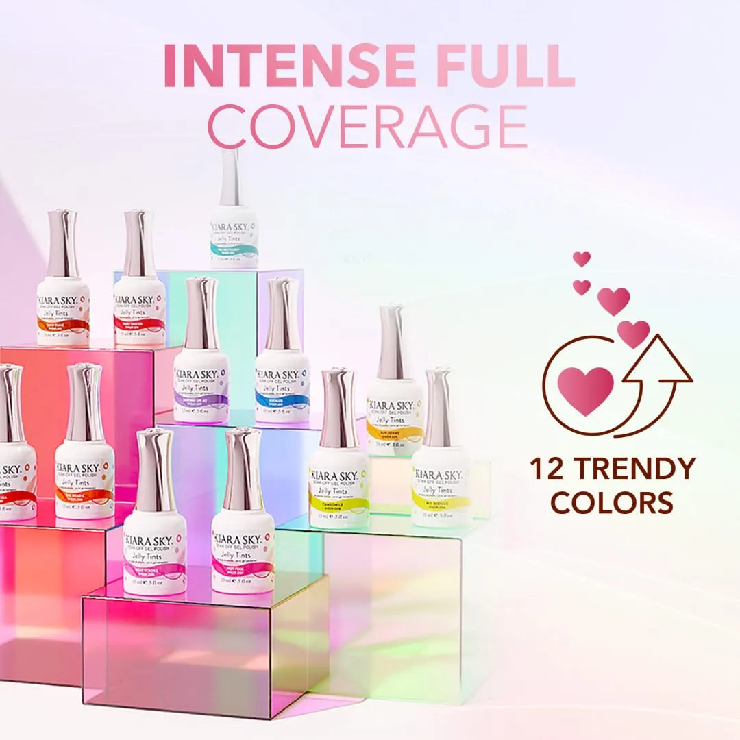 KIARA SKY Jelly Tints Soak Off Gel Polish 0.5 Fl Oz, H2Oasis (translucent blue)
