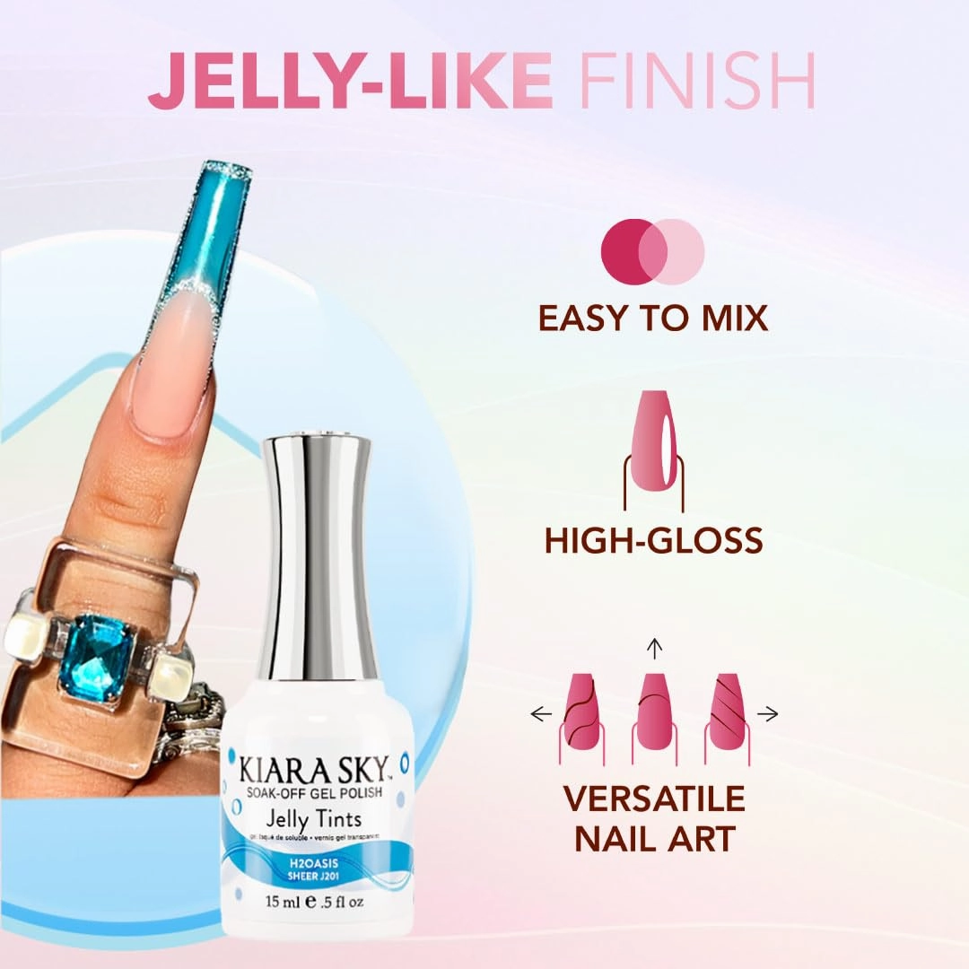 KIARA SKY Jelly Tints Soak Off Gel Polish 0.5 Fl Oz, Dawned on Me (cool-toned purple)