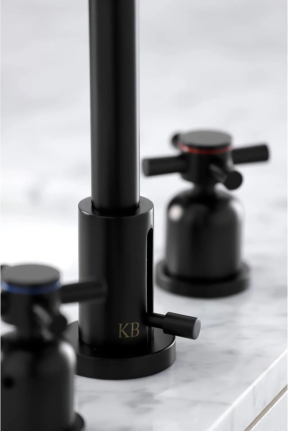 Kingston Brass FSC8920DX Concord Widespread Bathroom Faucet, 5-3/8 Inch in Spout Reach, Matte Black