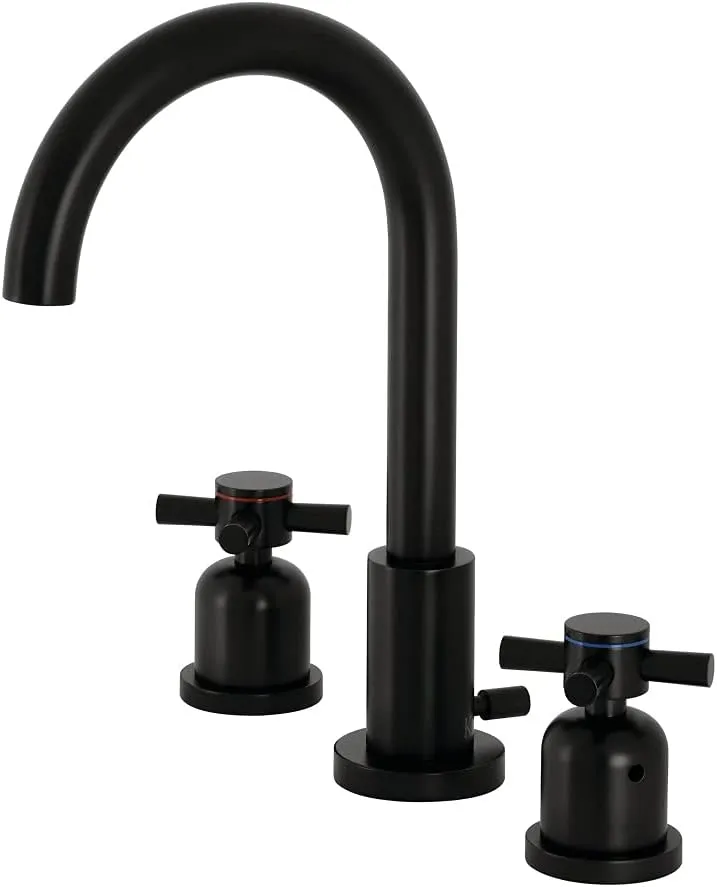 Kingston Brass FSC8920DX Concord Widespread Bathroom Faucet, 5-3/8 Inch in Spout Reach, Matte Black