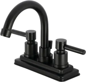 Kingston Brass KS8660DL Concord 4-Inch Centerset Bathroom Faucet with Brass Pop-Up, 5-1/4 Inch in Spout Reach, Matte Black