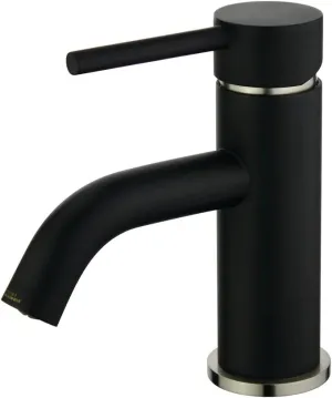 Kingston Brass LS8229DL Concord Single-Handle Bathroom Faucet with Push Pop-Up, 2.13 x 4.88 x 6.13, Matte Black/Satin Nickel
