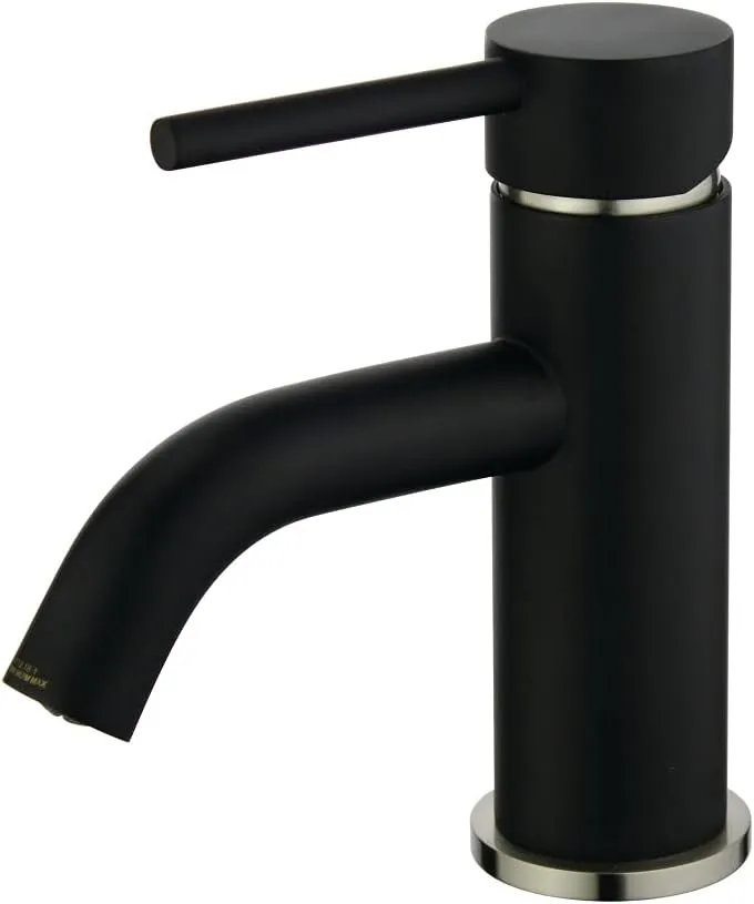 Kingston Brass LS8229DL Concord Single-Handle Bathroom Faucet with Push Pop-Up, 2.13 x 4.88 x 6.13, Matte Black/Satin Nickel