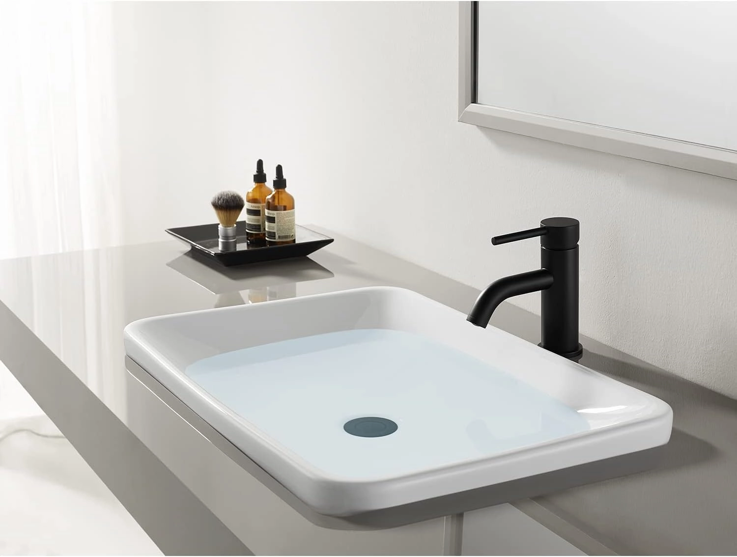Kingston Brass LS8220DL Concord Bathroom Faucet, Matte Black, 2.13 x 4.88 x 6.13