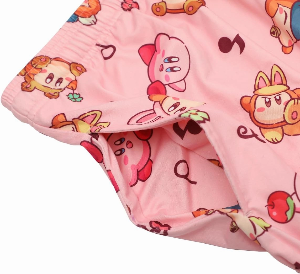 Kirby Pink Adult Womens Sleep Pants - Cozy Nightwear for Gamers