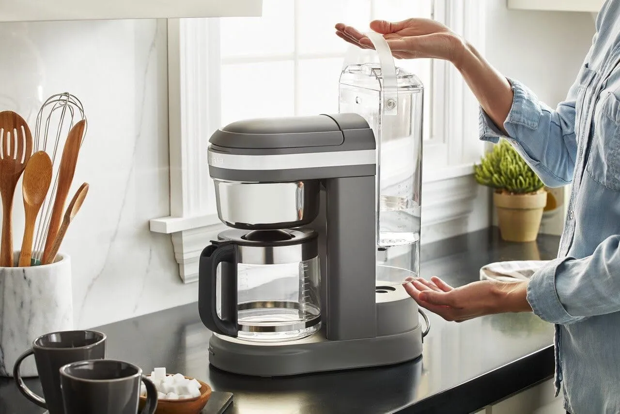 KitchenAid KCM1208DG Drip Spiral Showerhead Coffee Maker, 12 Cup, Matte Grey