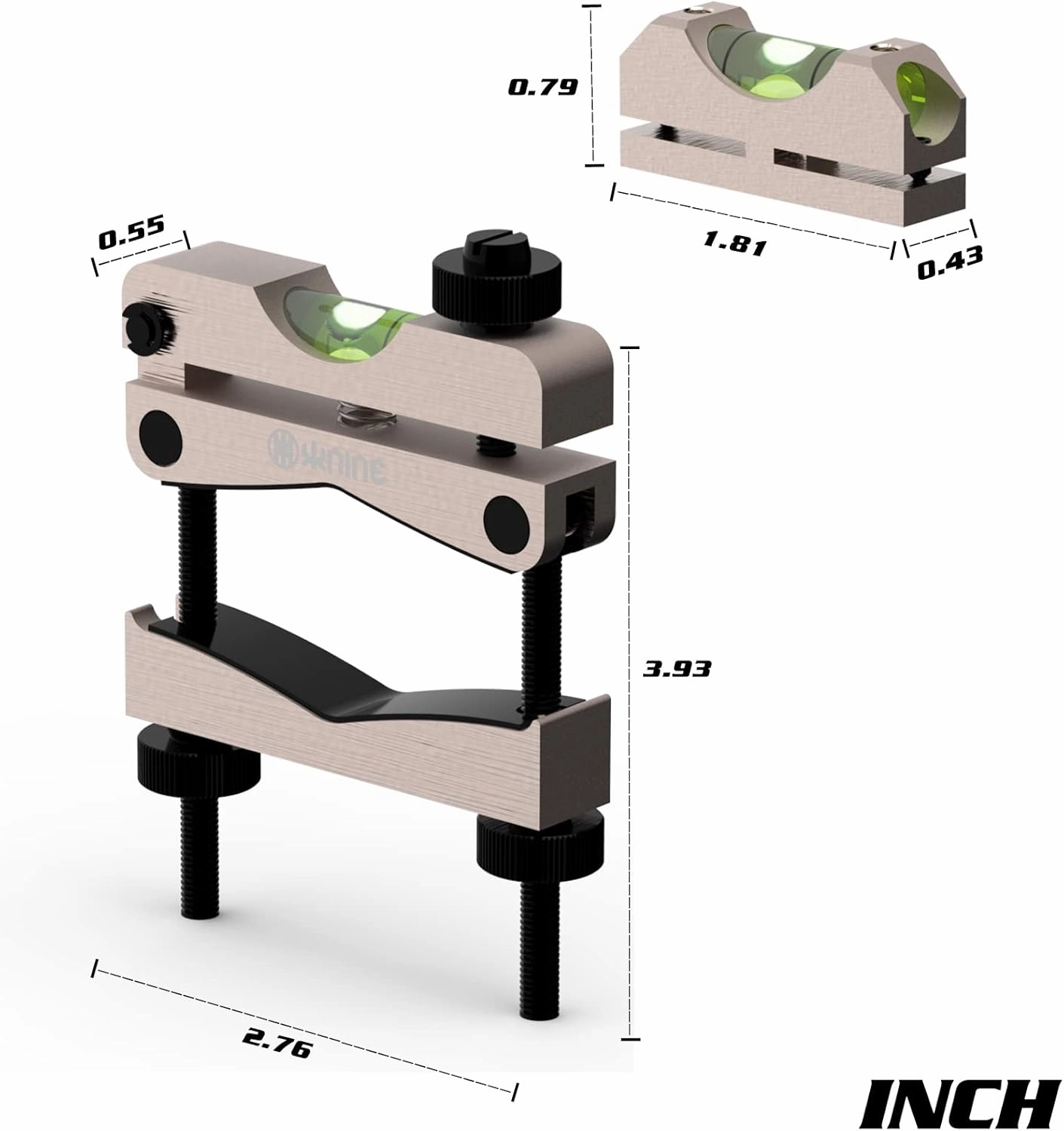 KNINE OUTDOORS Scope Leveling Tool Scope Mounting Level Universal and Professional Tool with Heavy-Duty Designed and Stored in Case for Maintenance, Black Silver Rich Gold