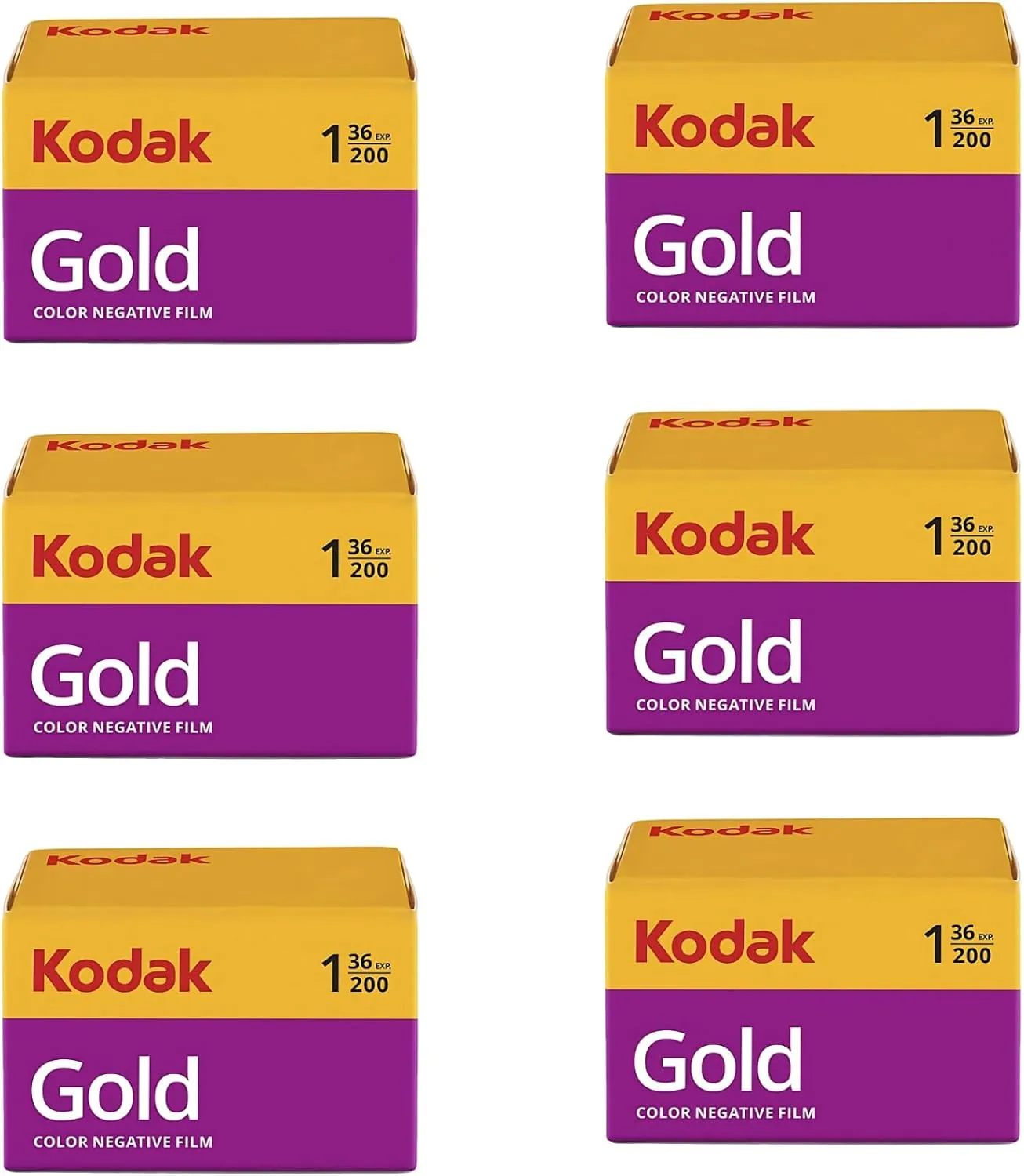 Kodak Gold 200 35mm Film Bundle, 6 Rolls (2x3 Pack), 36 Exposures Each, for 35mm Film Camera Includes Balveli Premium Microfiber Cloth-Kodak 6 Roll Pack