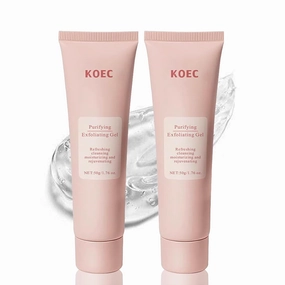 Koec Purifying Exfoliating Gel, Exfoliating Face Scrub, Face Exfoliator, Facial Scrubs, Body & Facial Exfoliating Scrub, Gentle Facial Exfoliator Cleanser for All Skin Types, Cleans Dirt & Oils(2PCS)