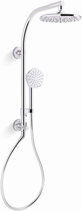 KOHLER 27118-G-CP Hydrorail-R Occasion Arch Shower Column Kit With Rainhead And Handshower 1.75 Gpm in Polished Chrome
