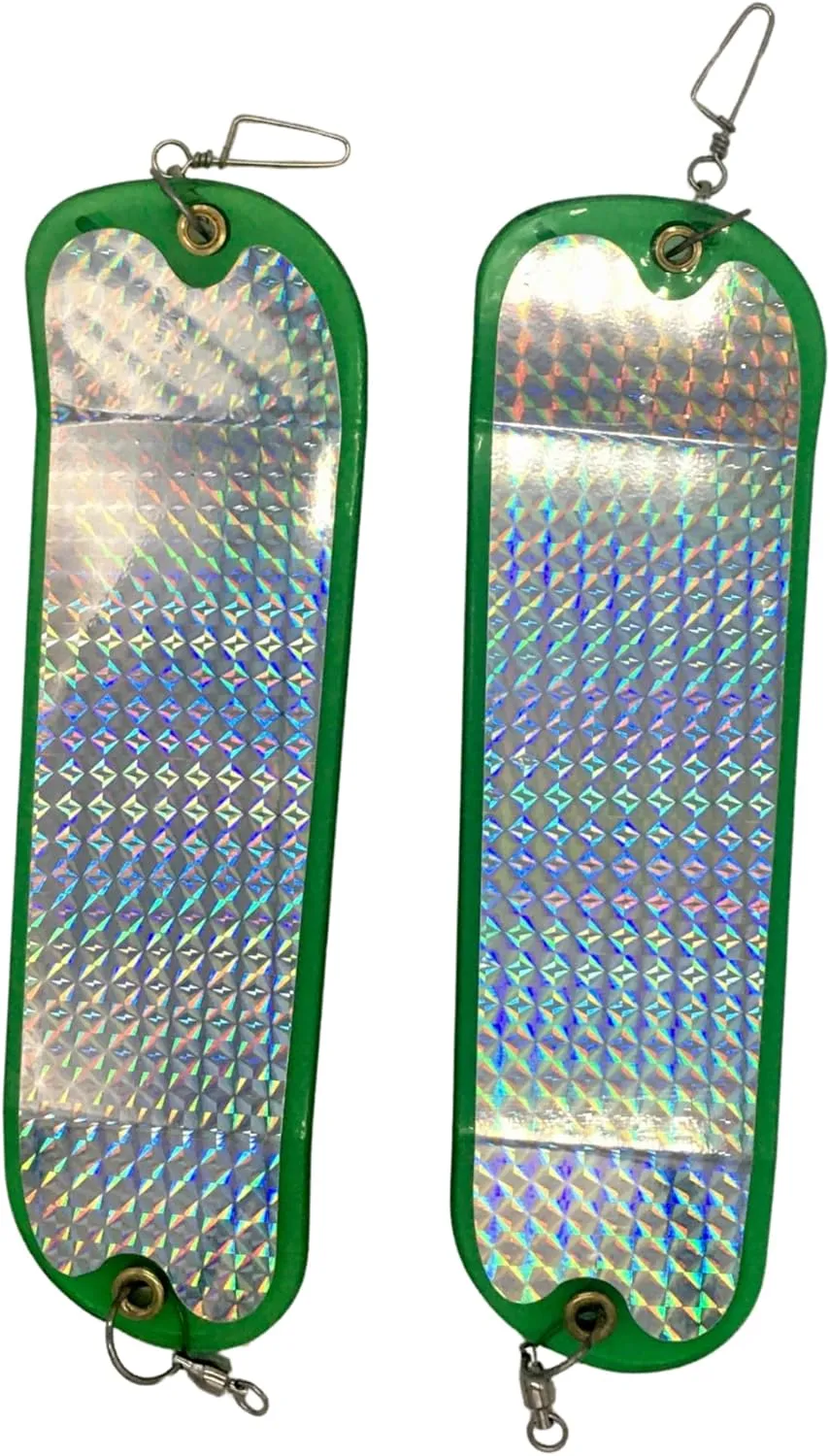 Kokanee Salmon Finished Teardrop Flashers – Durable Chrome Plated Steel Fishing Flashers for Salmon & Trout Trolling – Vibrant Color & Design Variety – 2 Pack Options