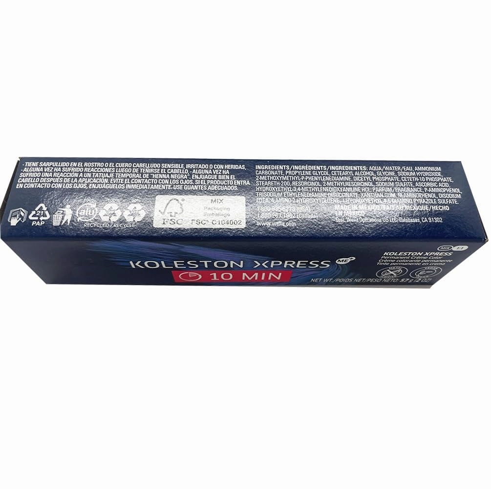 Koleston Xpress 7/37/-7/GW Medium Blonde/Gold Warm Permanent Hair Color | Koleston Express 10-Minute Gray Coverage and Goomee Scrunchie (Bundle)