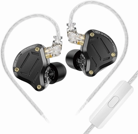 KZ ZS10 PRO 2 in Ear Monitor Headphones with 4-Level Tuning Switch, 1DD 4BA Hybrid Gaming Earbuds, HiFi Audiophile IEM Earphones, Studio-Grade Sound for Musicians/Stage Monitoring (Black with Mic)