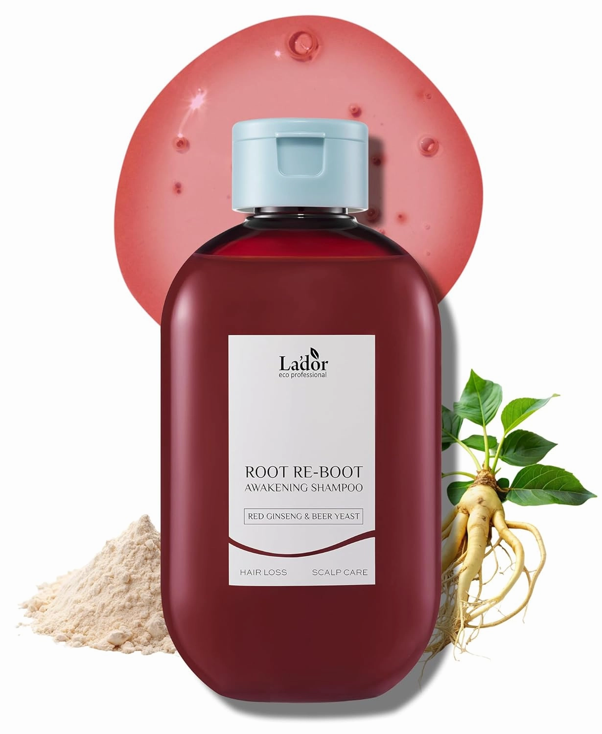 LA'DOR Root Re-boot Refreshing Hair Loss Relief Shampoo Awakening w/Biotin Red Ginseng & Beer Yeast - Shine, Deep Cleansing for Normal Hair, Korean Haircare 10oz