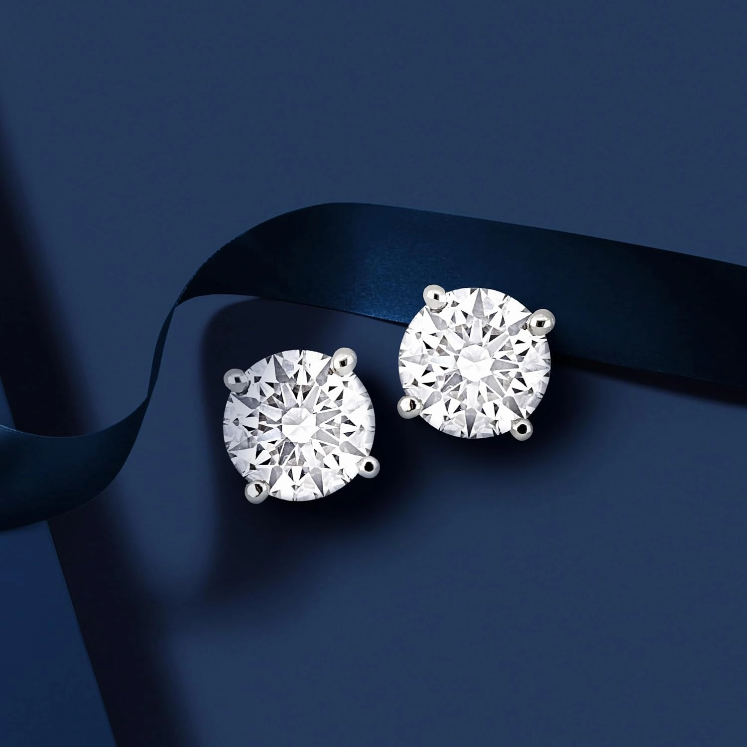 Lab-Grown Diamond Stud Earrings With Unique laser engraved Diamond ID, Set In Platinum, White Gold or Yellow Gold - D Color, VVS2 Clarity, IGI Certified Lab-Grown Diamonds - Available in 1 to 5 CTTW