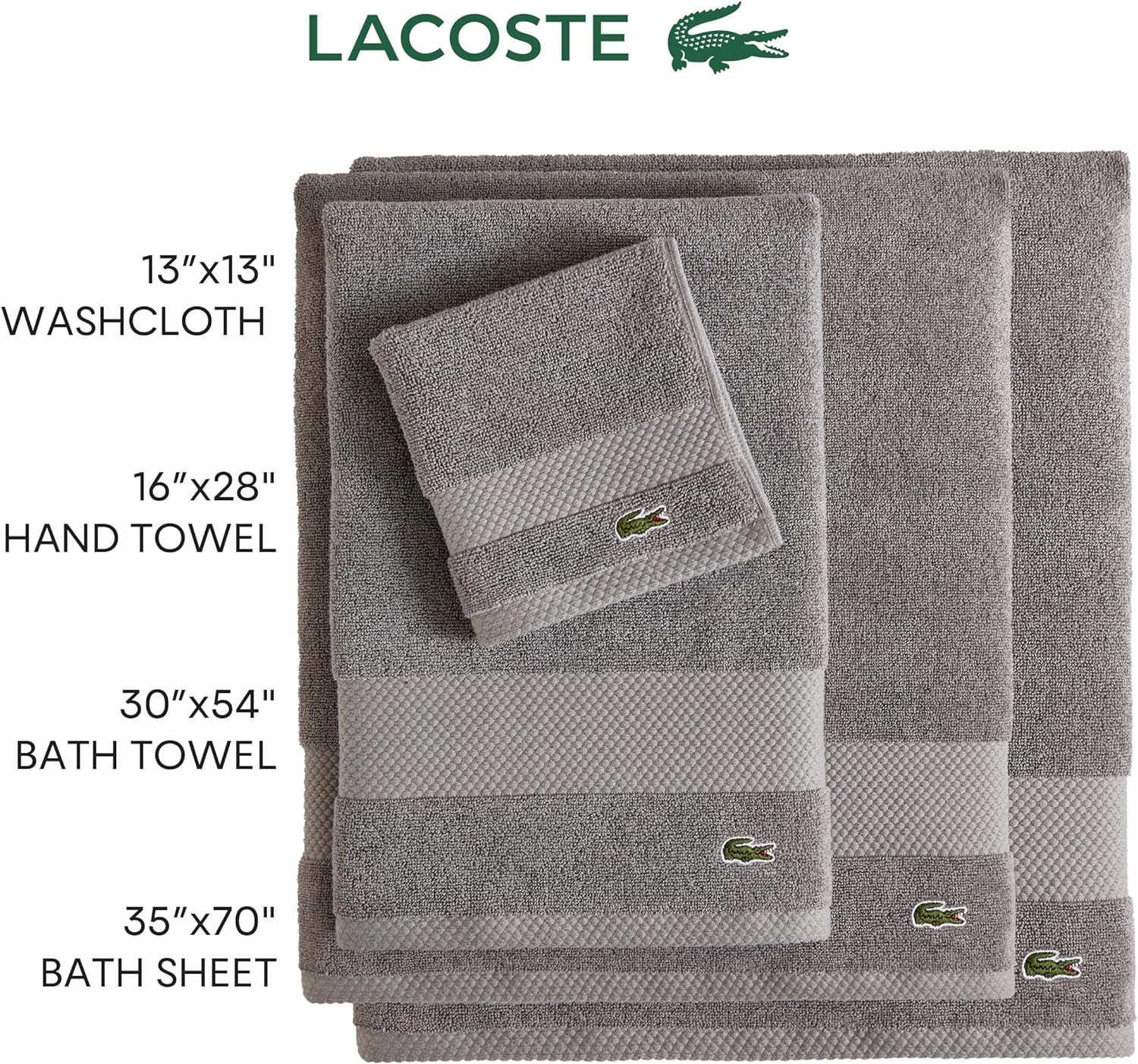 Lacoste Heritage Supima Cotton Bath Sheet, Light Pink, 35" x 70"
