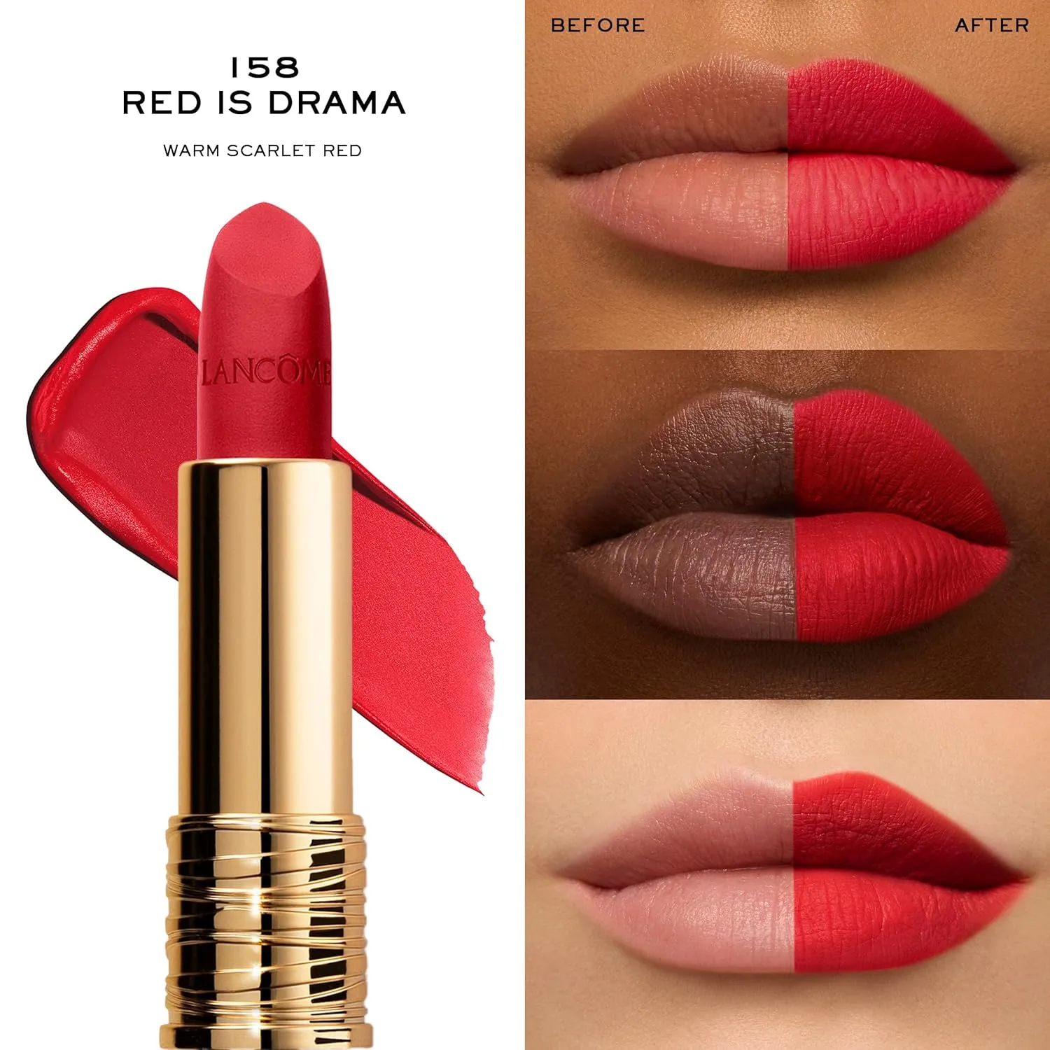 Lancôme L'Absolu Rouge Drama Matte Lipstick - Bold Matte Finish - Lasting Comfort & Hydration