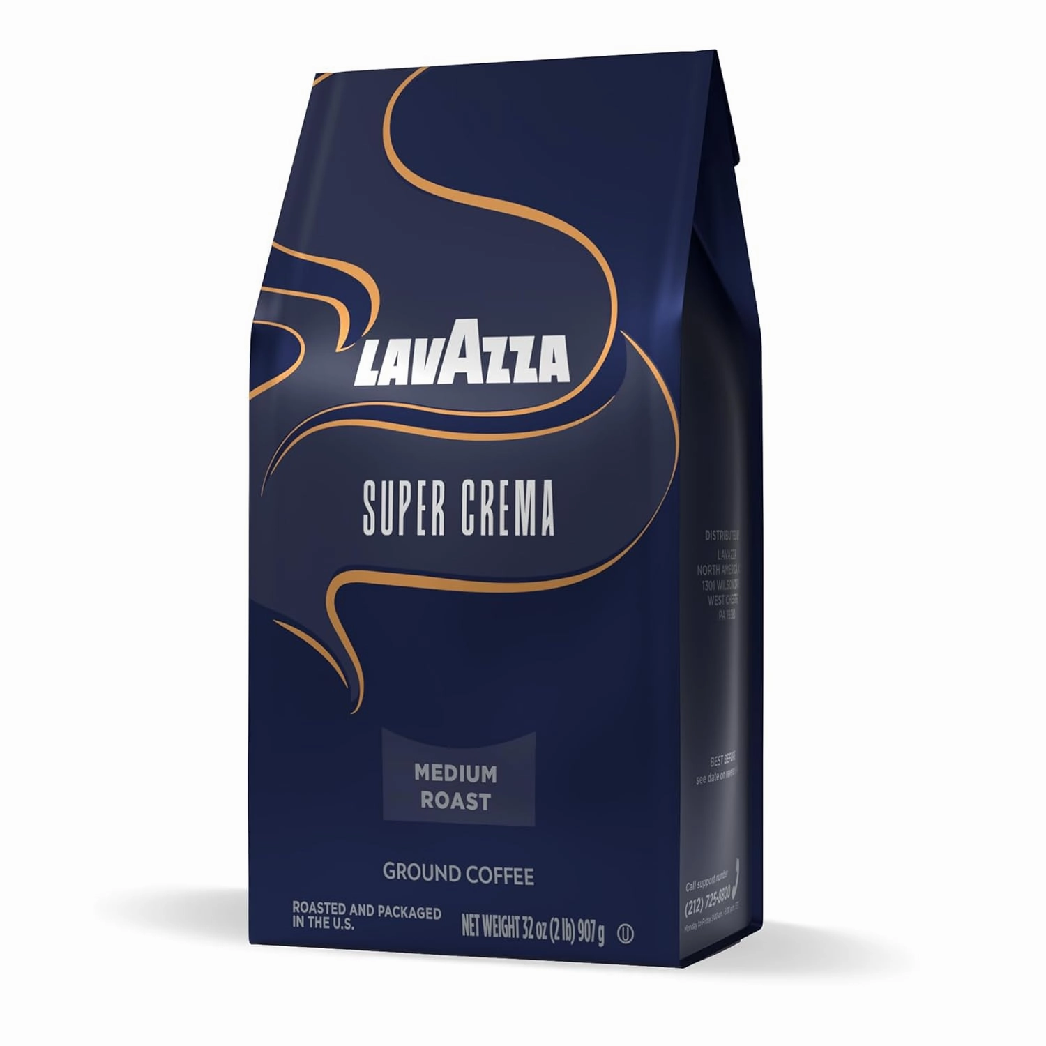 Lavazza Super Crema Ground Coffee, Medium Roast, Arabica and Robusta Blend, 32 oz Bag (Pack of 1)