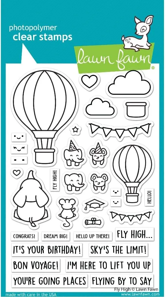 Lawn Fawn LF3069 Fly High 4X6 Clear Stamp Set
